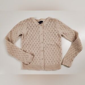 Gap Kids Beige Crochet Cardigan Sweater Size M (8)